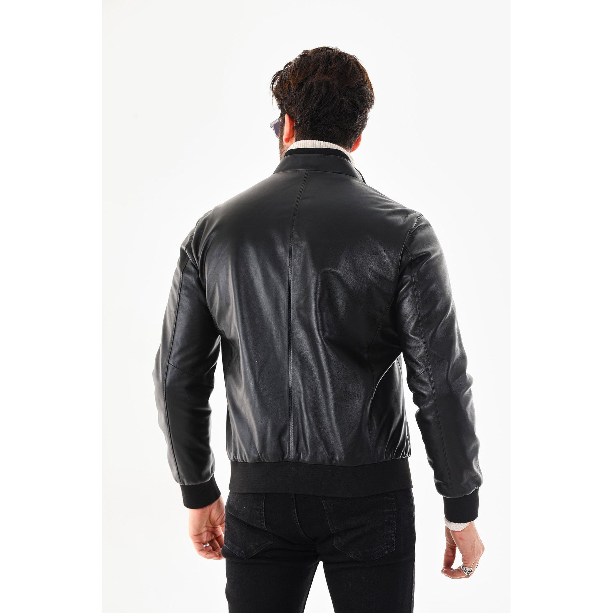 Monza Vintage Black Lambskin Men Leather Jacket