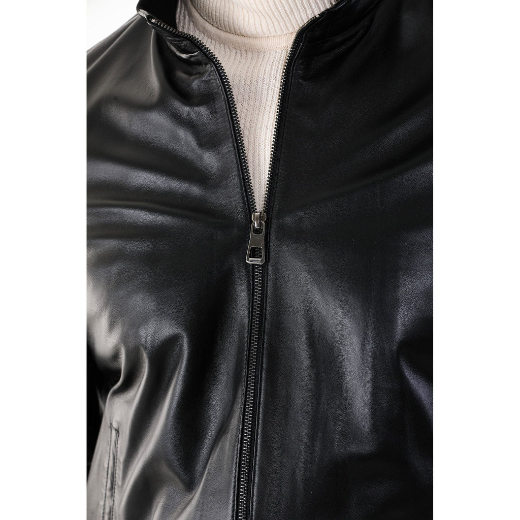 Monza Vintage Black Lambskin Men Leather Jacket
