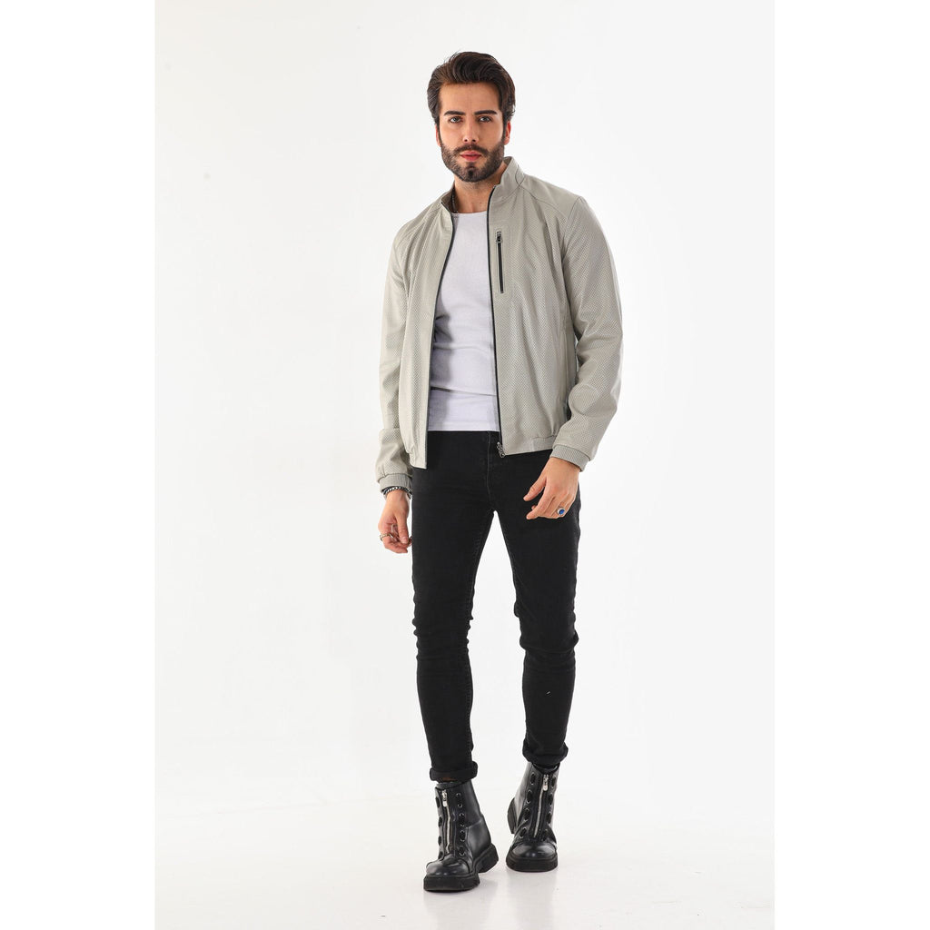 The Como Reversible Cream & Black Leather Bomber Jacket
