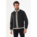The Como Reversible Cream & Black Leather Bomber Jacket