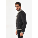 The Como Reversible Cream & Black Leather Bomber Jacket