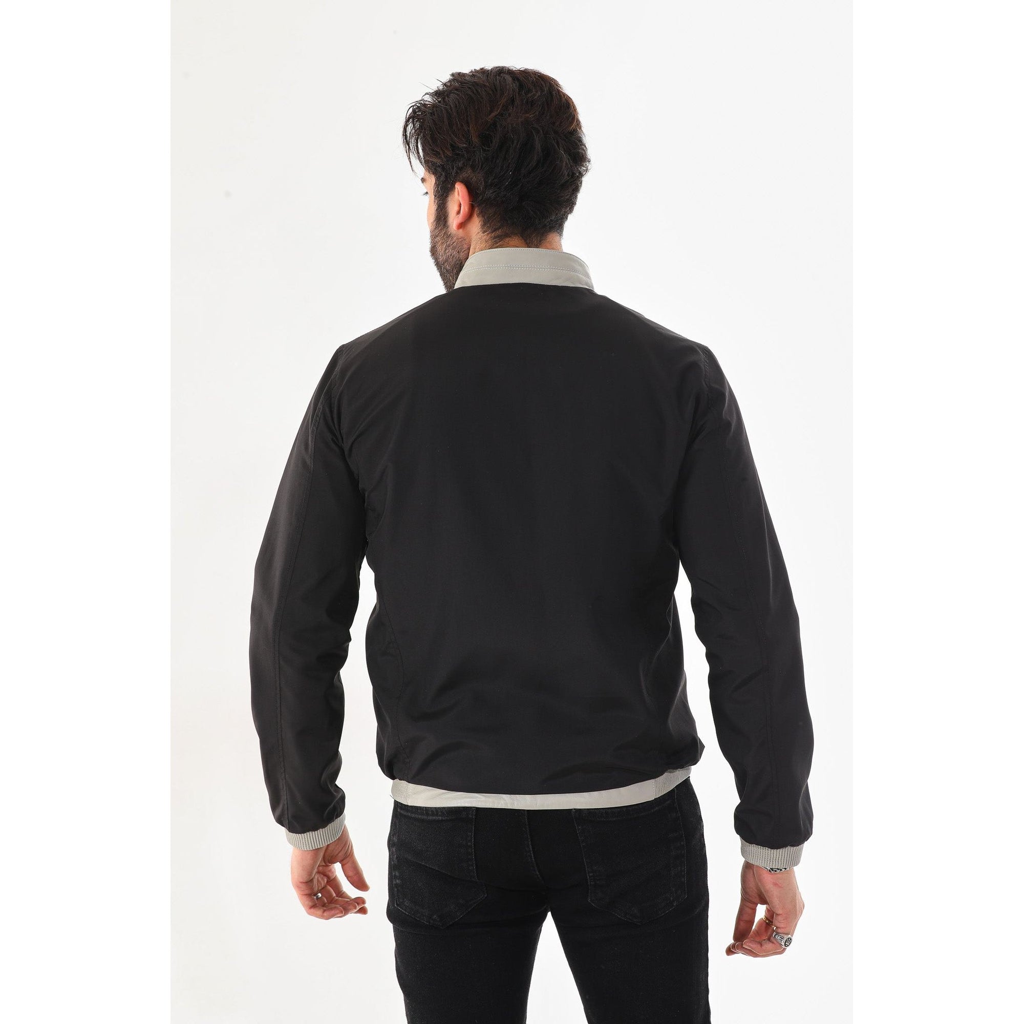 The Como Reversible Cream & Black Leather Bomber Jacket
