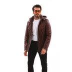 Vinci The Bergamo Brown Shearling Leather Men Jacket