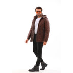 Vinci The Bergamo Brown Shearling Leather Men Jacket