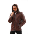 Vinci The Bergamo Brown Shearling Leather Men Jacket