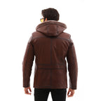 Vinci The Bergamo Brown Shearling Leather Men Jacket