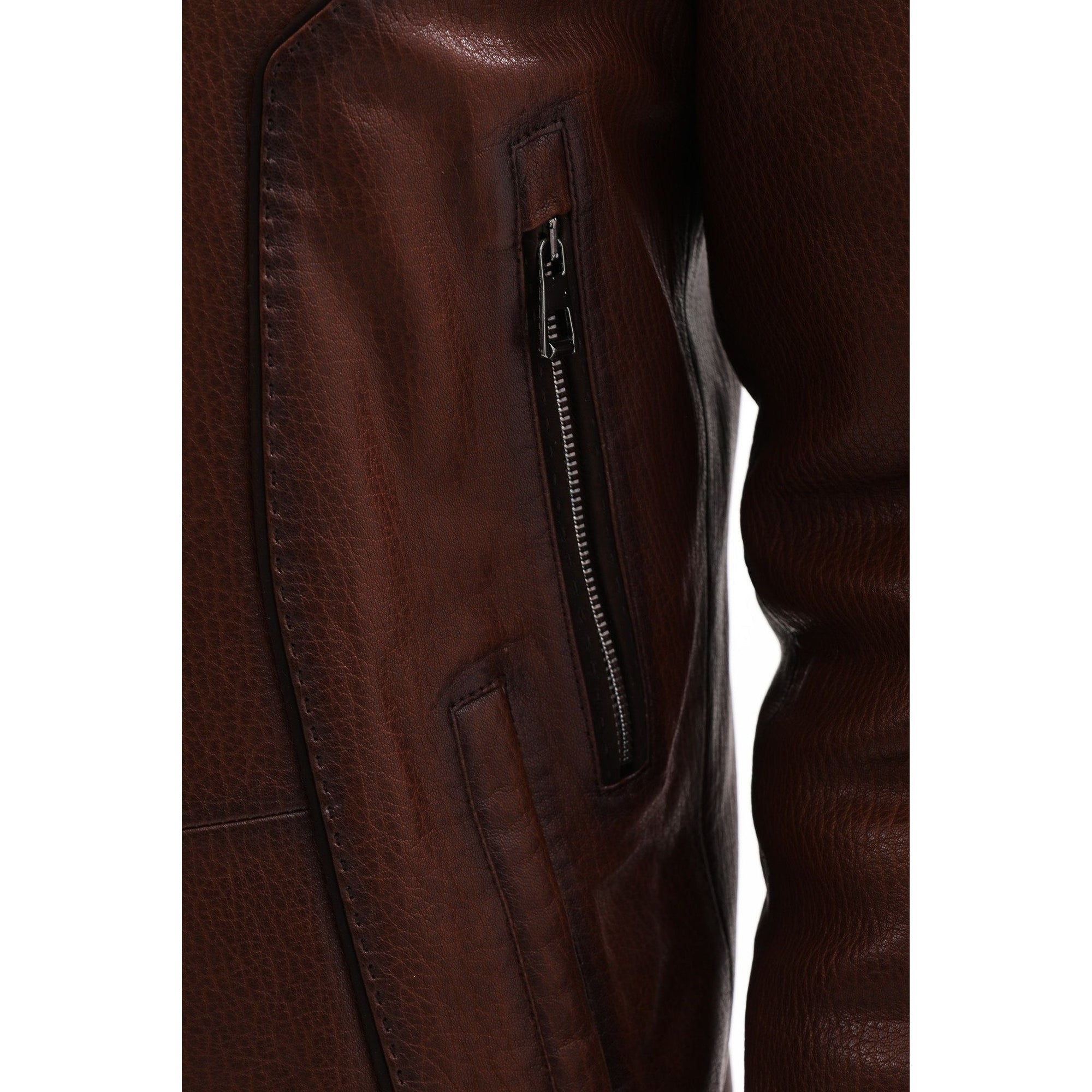 Vinci The Bergamo Brown Shearling Leather Men Jacket