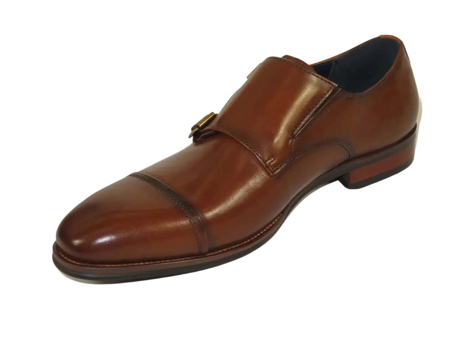 Men's Shoes STEVE MADDEN Leather upper Double Buckle Cap Toe TEON Tan