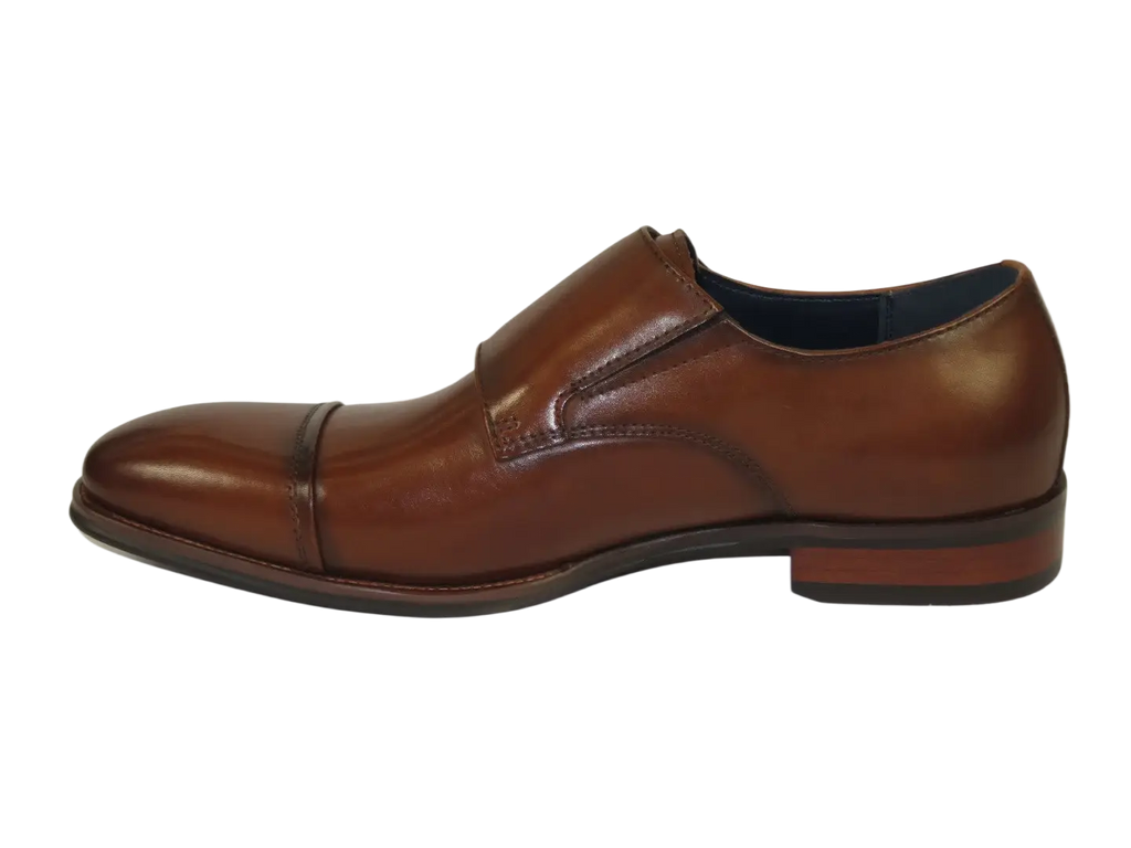 Men's Shoes STEVE MADDEN Leather upper Double Buckle Cap Toe TEON Tan