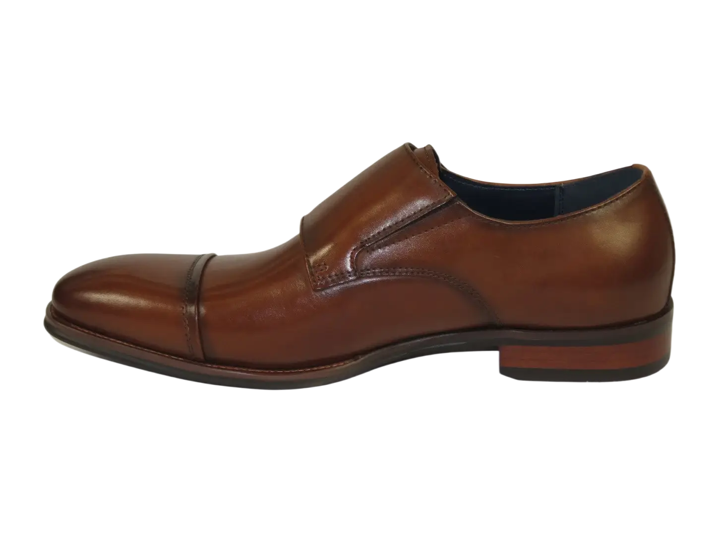 Men's Shoes STEVE MADDEN Leather upper Double Buckle Cap Toe TEON Tan