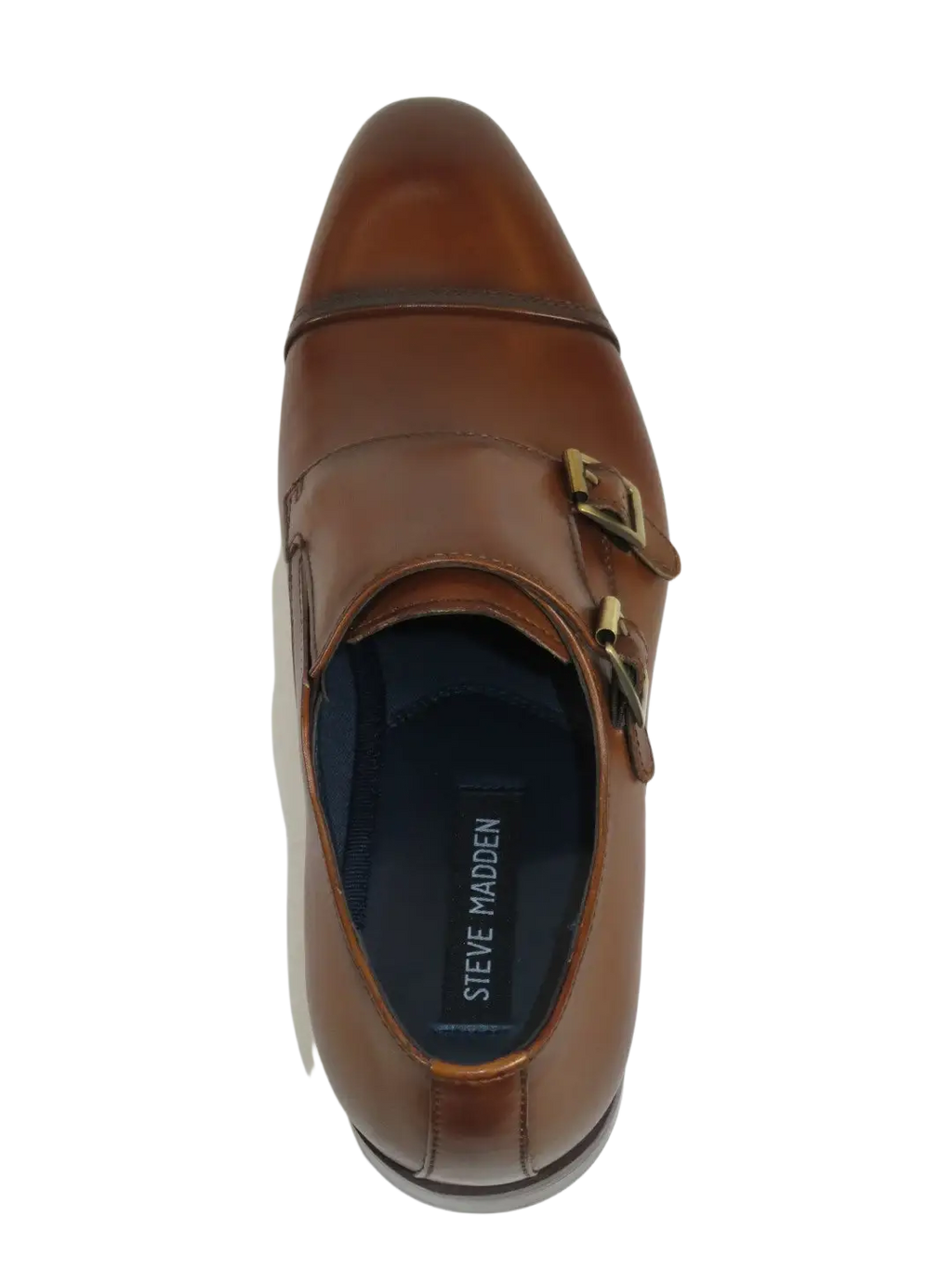 Men's Shoes STEVE MADDEN Leather upper Double Buckle Cap Toe TEON Tan