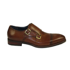 Men's Shoes STEVE MADDEN Leather upper Double Buckle Cap Toe TEON Tan