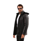 The Bergamo Black Shearling Leather Men Jacket