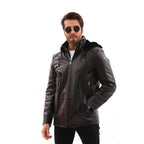 The Bergamo Black Shearling Leather Men Jacket