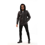 The Bergamo Black Shearling Leather Men Jacket
