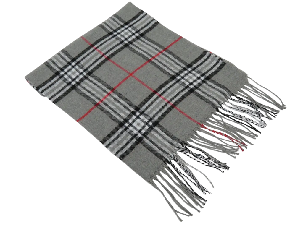 J.Valintin Unisex Plaid Scarf Soft Feel Acrylic Fashion Design #Scarf5 Gray