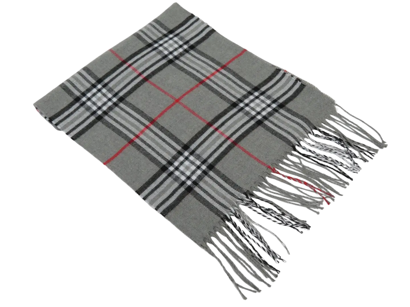 J.Valintin Unisex Plaid Scarf Soft Feel Acrylic Fashion Design #Scarf5 Gray