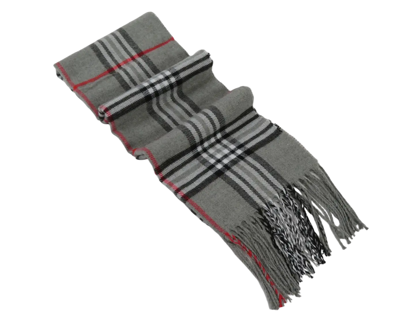 J.Valintin Unisex Plaid Scarf Soft Feel Acrylic Fashion Design #Scarf5 Gray