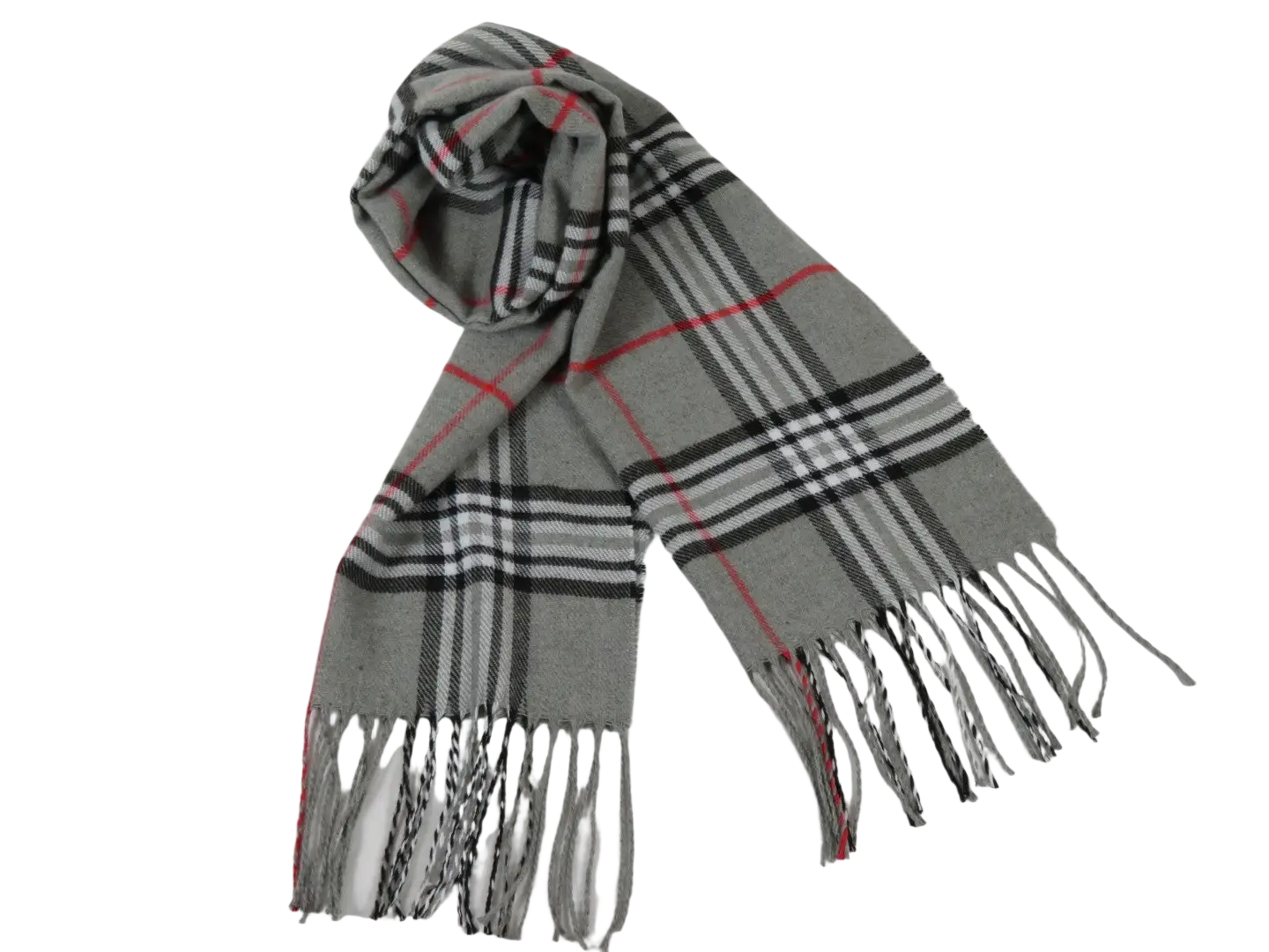 J.Valintin Unisex Plaid Scarf Soft Feel Acrylic Fashion Design #Scarf5 Gray