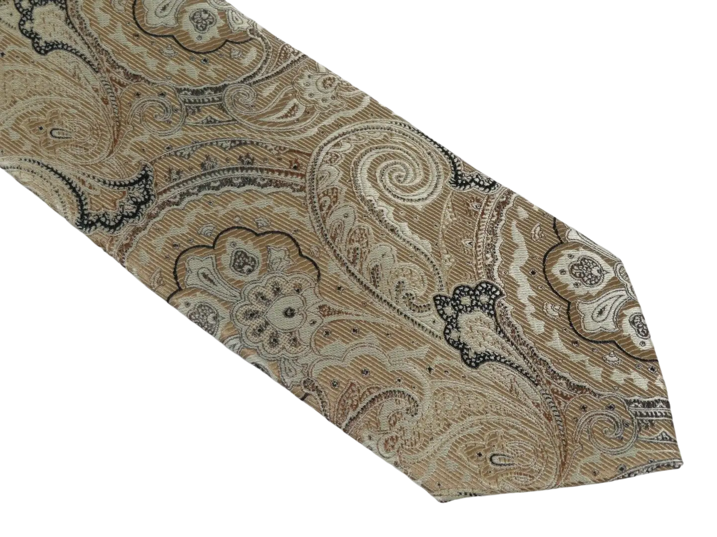 Men's Stacy Adams Tie and Hankie Set Fancy Woven Silky Satin #SAT62 Tan