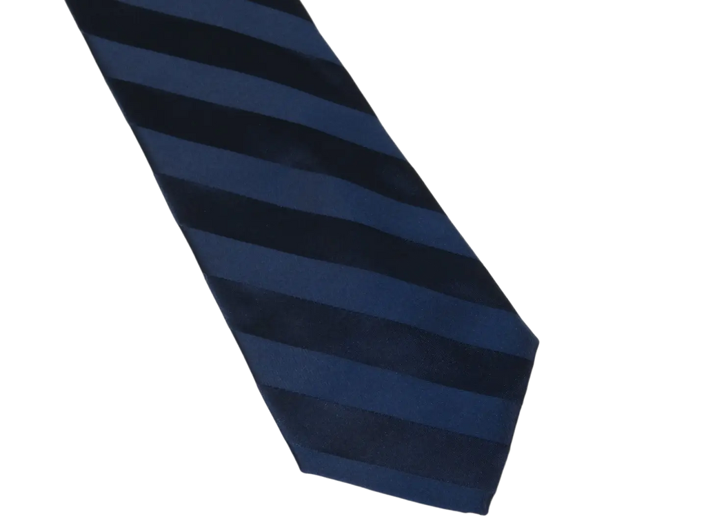 Men's Stacy Adams Tie and Hankie Set Fancy Woven Silky Satin #SAT137 Navy