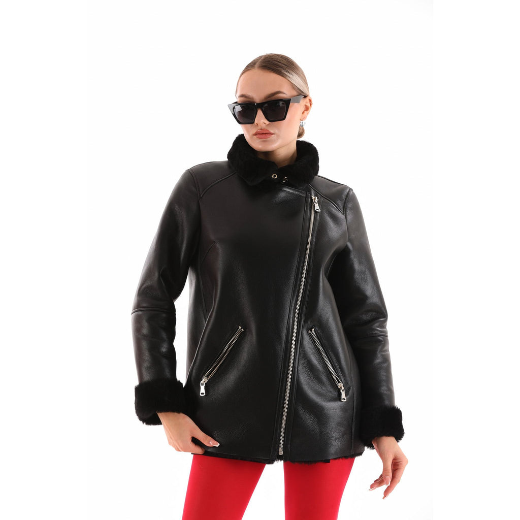 The Prague Black Leather Women Jacket
