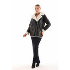 The Prague Black & White Leather Women Jacket