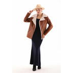 The Prague Tan Leather Women Jacket