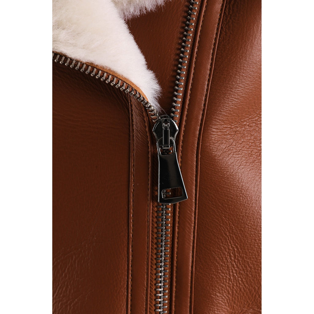 The Prague Tan Leather Women Jacket
