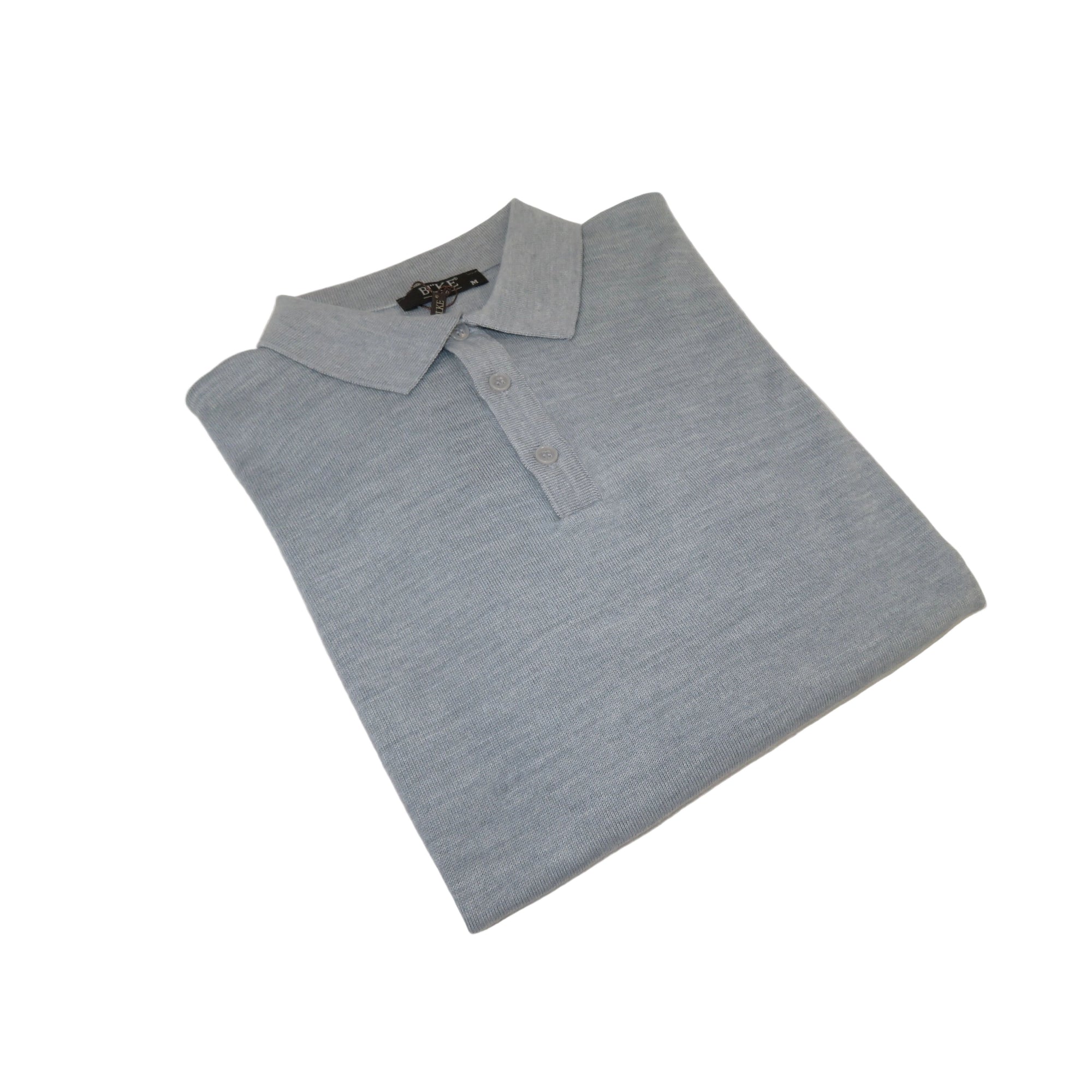 Mens PRINCELY Soft Merinos Wool Sweater Knits Light Weight Polo 1011-40 Lt Gray