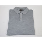 Mens PRINCELY Soft Merinos Wool Sweater Knits Light Weight Polo 1011-40 Lt Gray