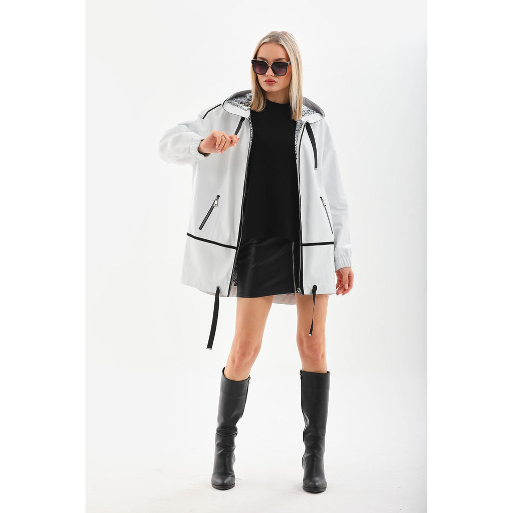 Vinci The Vega White Reversible Leather Women Jacket
