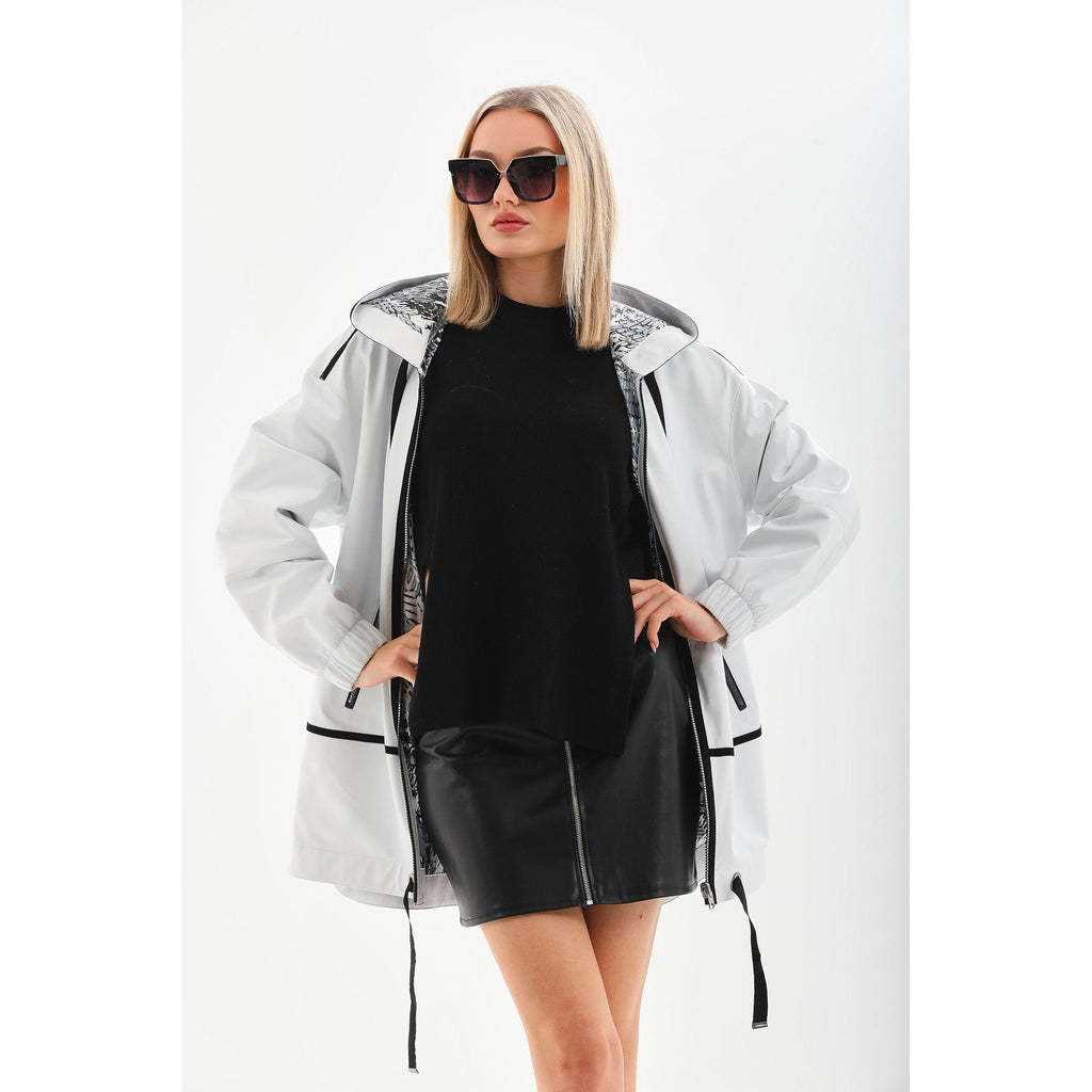 Vinci The Vega White Reversible Leather Women Jacket