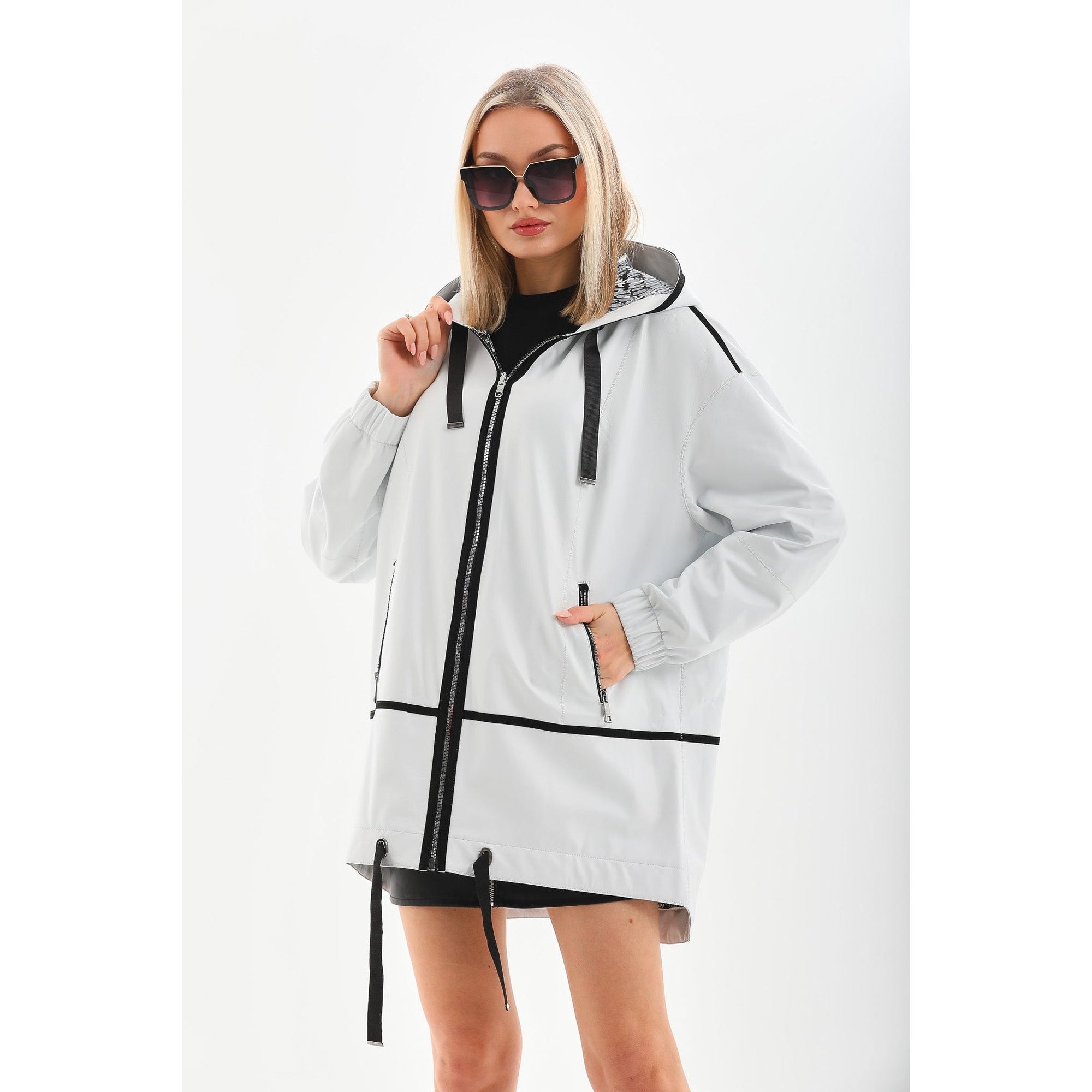 Vinci The Vega White Reversible Leather Women Jacket