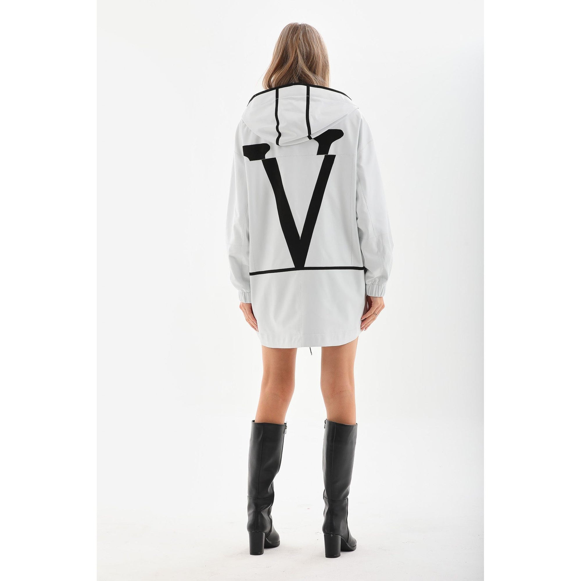 Vinci The Vega White Reversible Leather Women Jacket