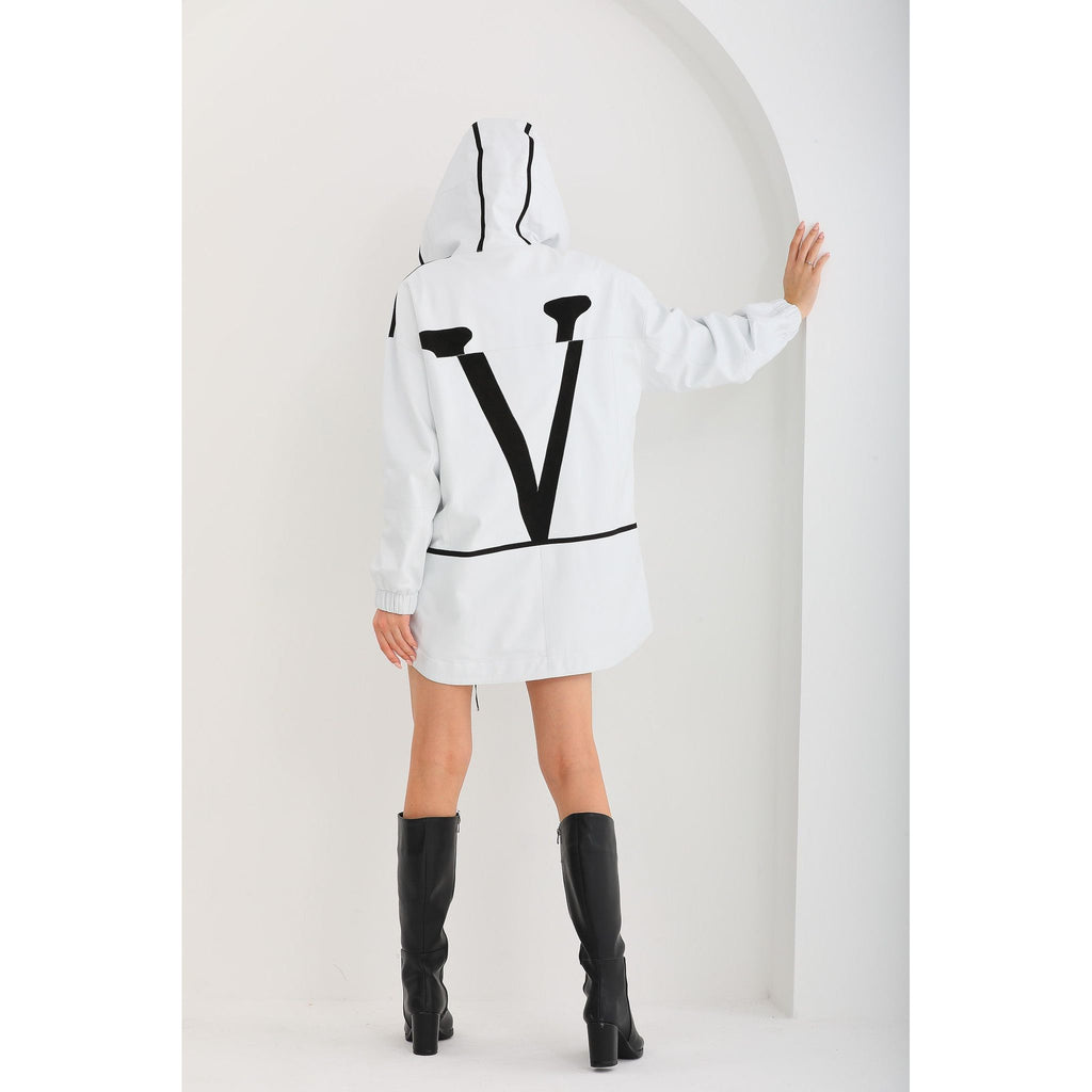 Vinci The Vega White Reversible Leather Women Jacket