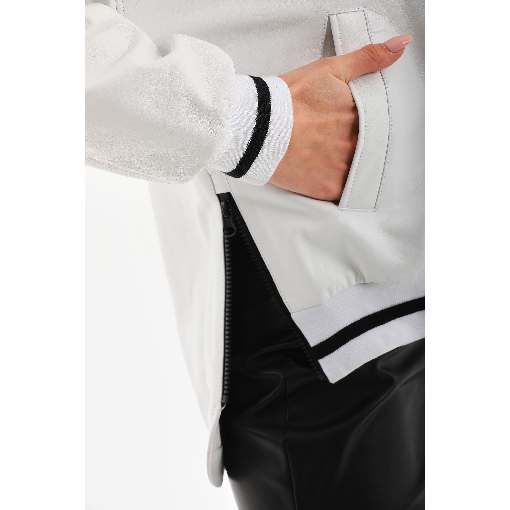 The Polar White Leather Women Leather Jacket