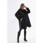 Vinci The Onyx Black Shearling & Fox Fur Leather Women Jacket