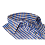 Men's Sports Dress Shirt MARCUZZI Turkey 100% Soft Cotton Marc8 Brown Checker