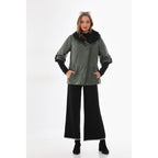 The Hudson Olive Green Leather Women Jacket