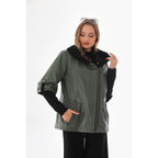 The Hudson Olive Green Leather Women Jacket