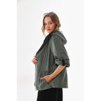 The Hudson Olive Green Leather Women Jacket