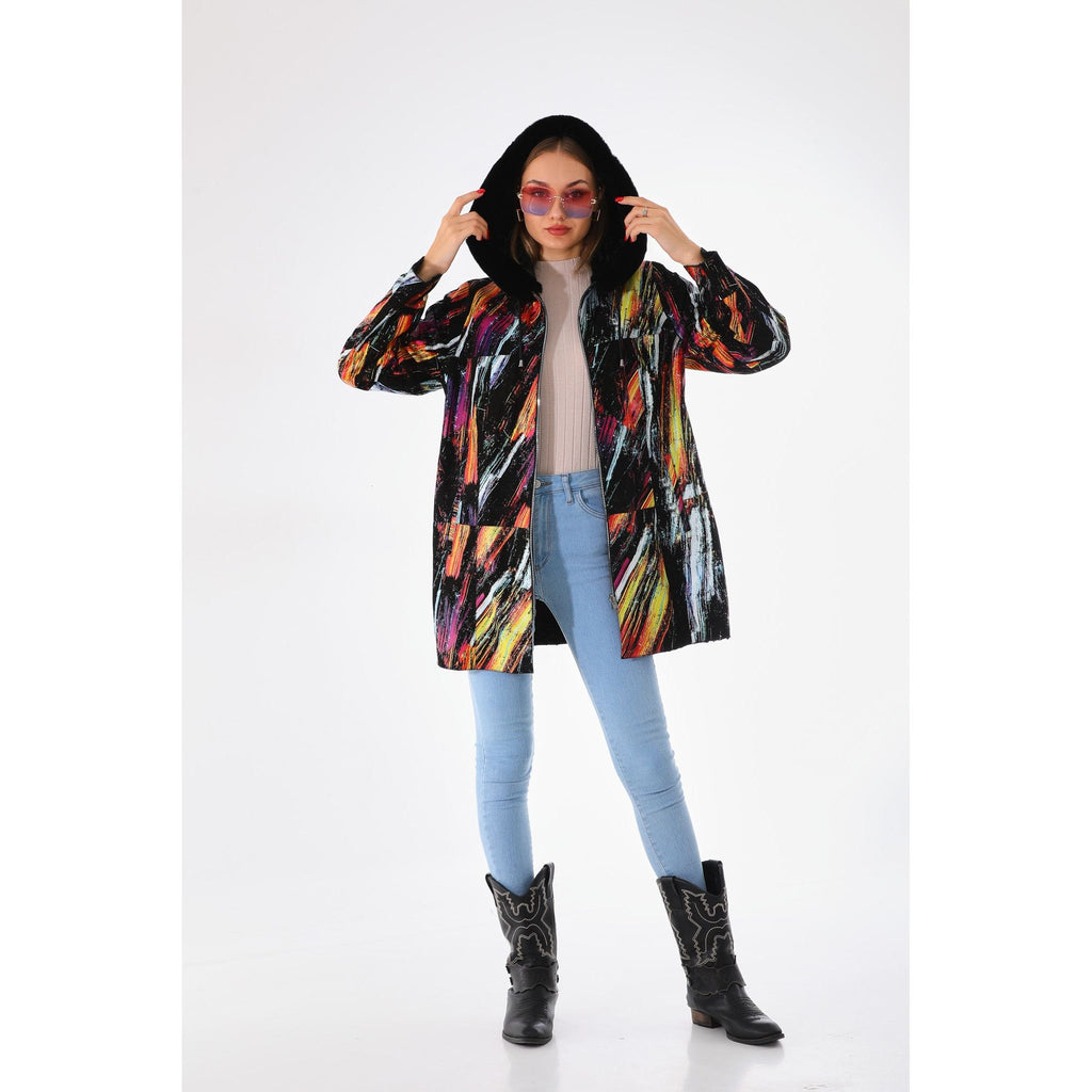 The Prisma Multicolor Leather Women Jacket