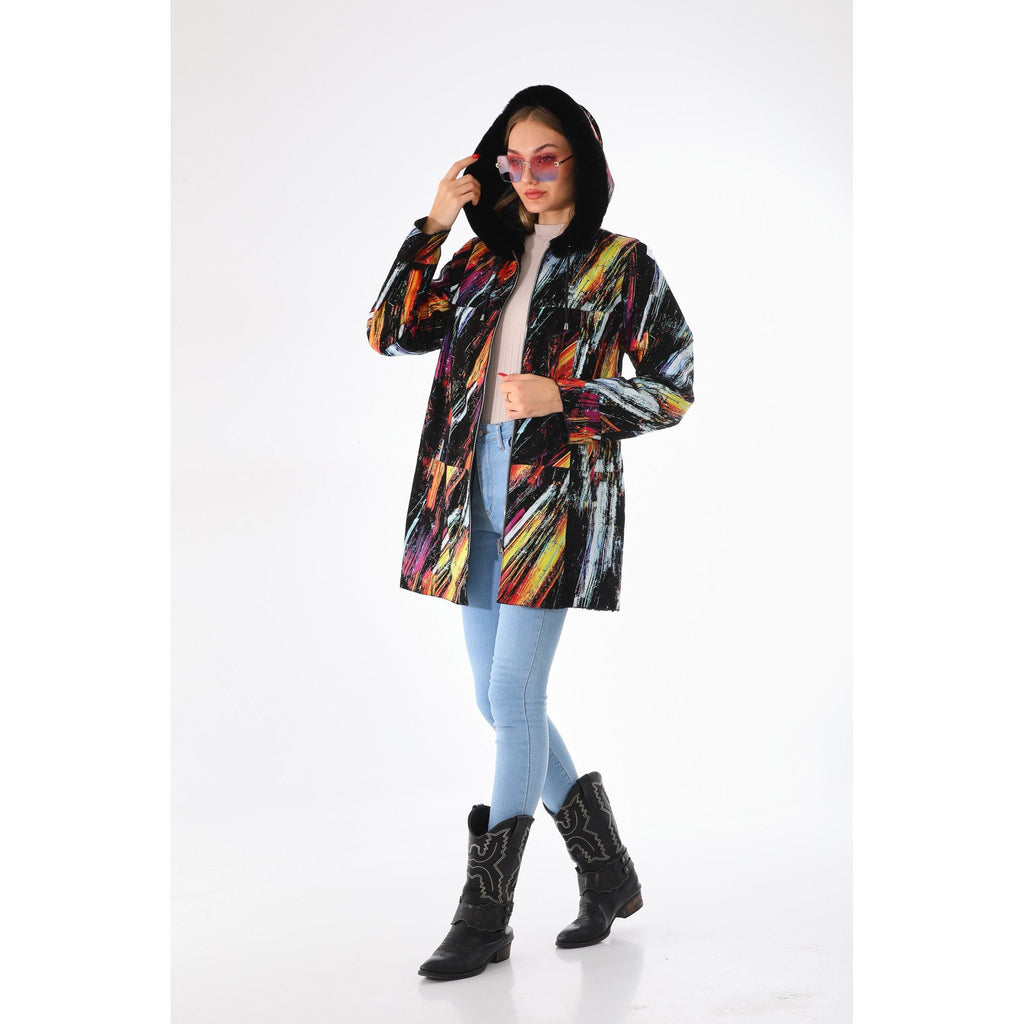 The Prisma Multicolor Leather Women Jacket