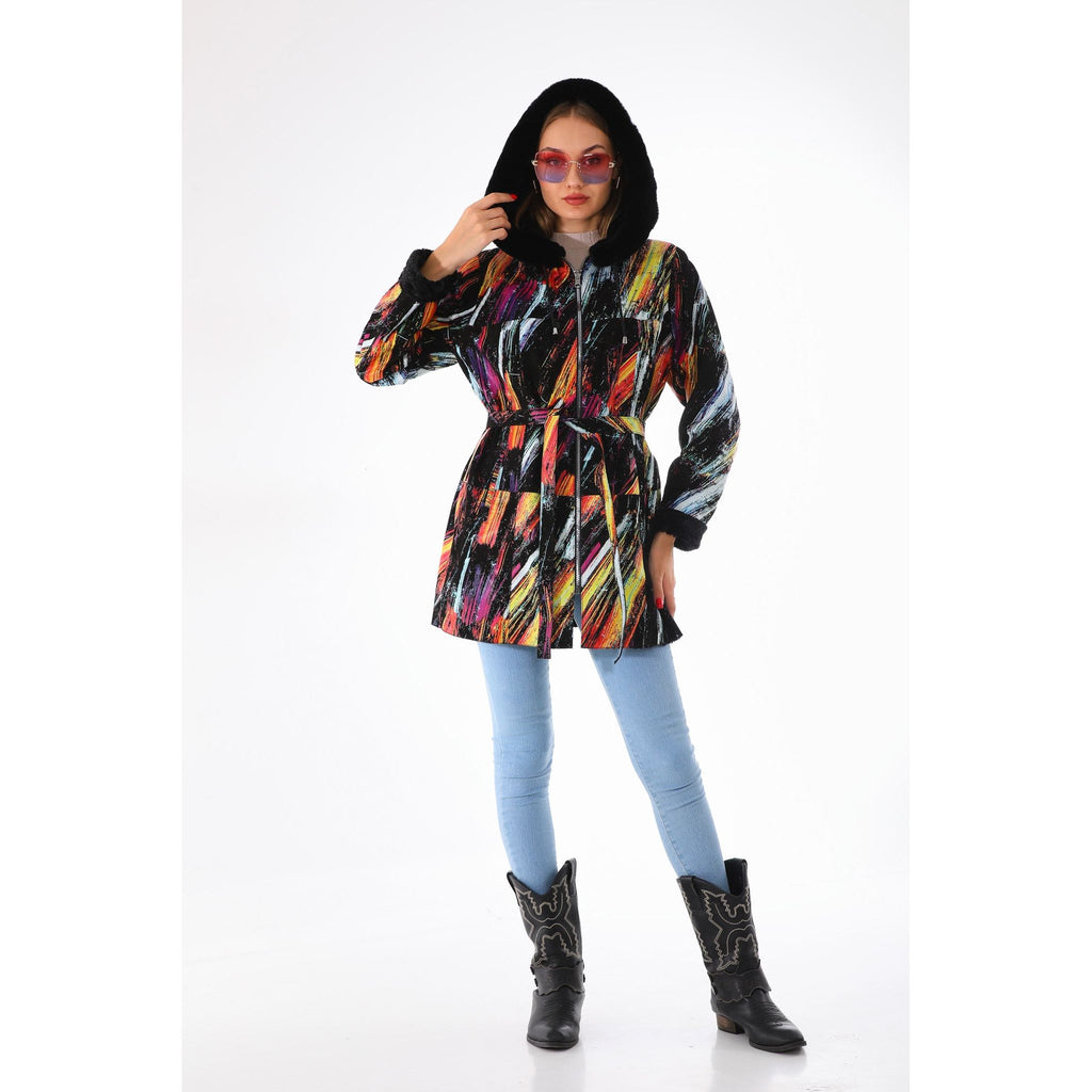 The Prisma Multicolor Leather Women Jacket