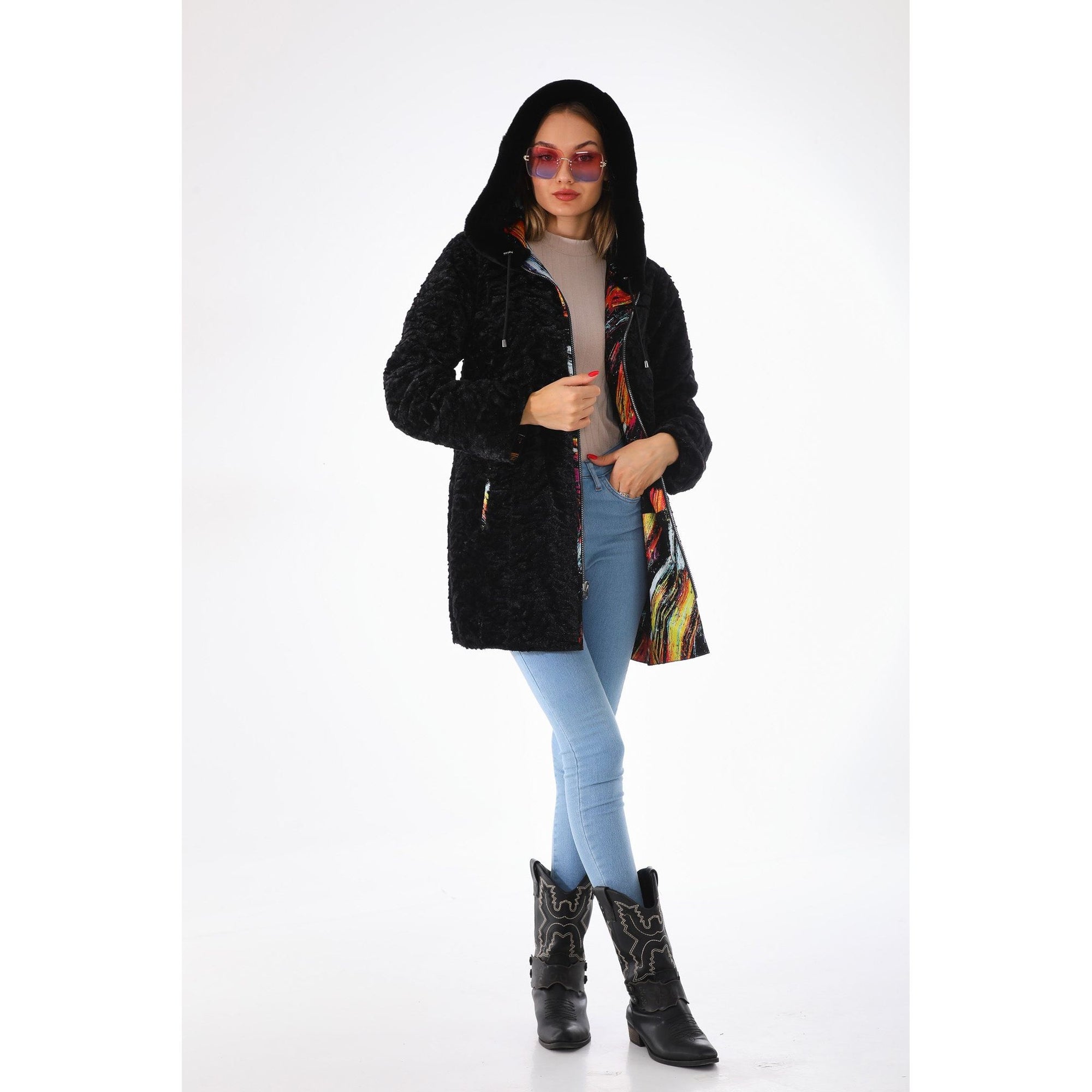 The Prisma Multicolor Leather Women Jacket