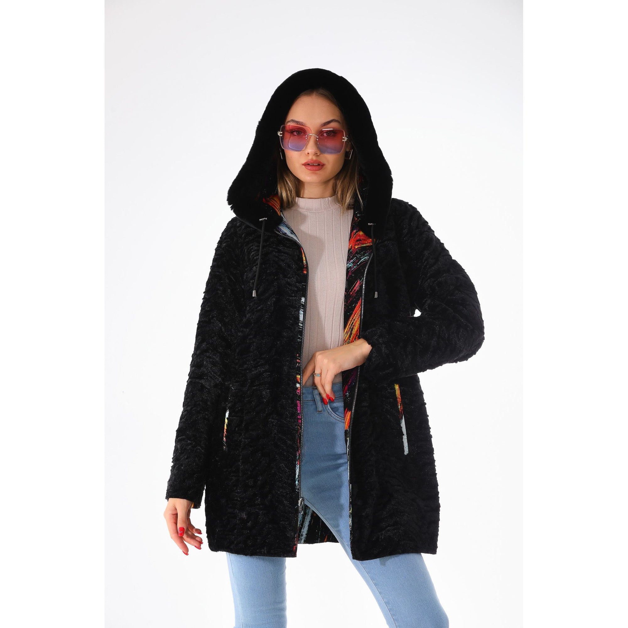 The Prisma Multicolor Leather Women Jacket