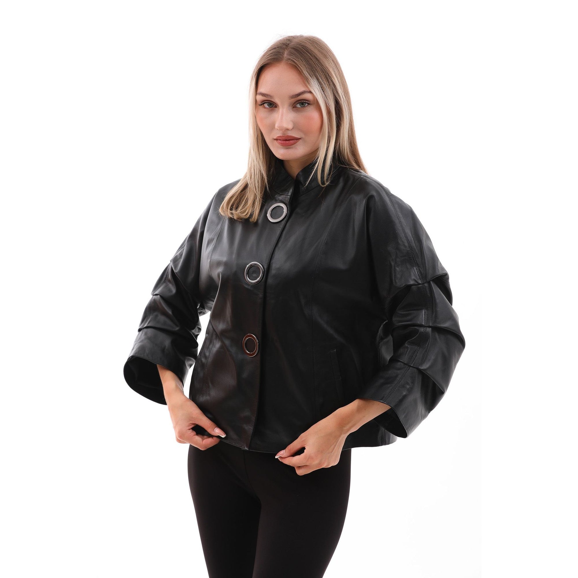 The Odessa Black Leather Women Jacket