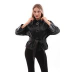 The Odessa Black Leather Women Jacket