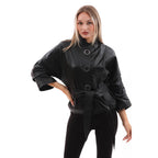 The Odessa Black Leather Women Jacket